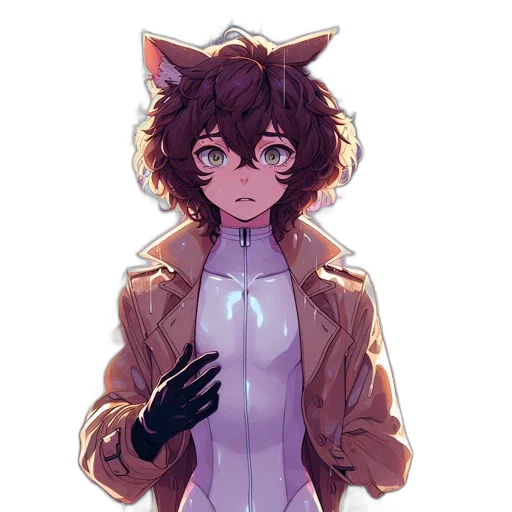 jacket, creature, staff, animal, anime, watercolor, pixel art, concept art transparent PNG cut-out