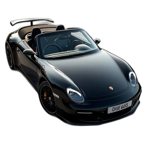 car, 3d render, photorealistic, black transparent PNG cut-out