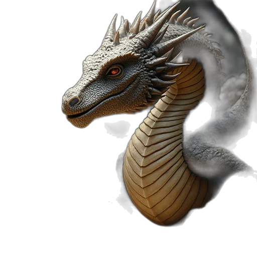 dragon, creature, animal, face, 3d render, fantasy art, photorealistic, concept art transparent PNG cut-out