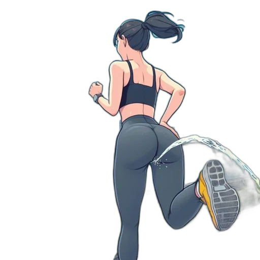 weapon, staff, concept art, cartoon, anime, pixel art, woman, jogs transparent PNG cut-out