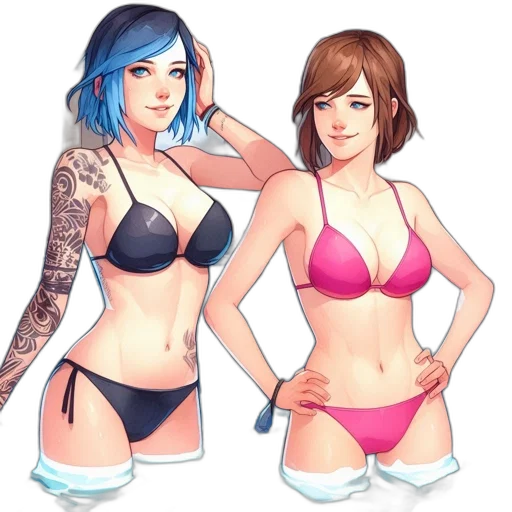 concept art, pixel art, fantasy art, photorealistic, blue, pastel, two, animated transparent PNG cut-out