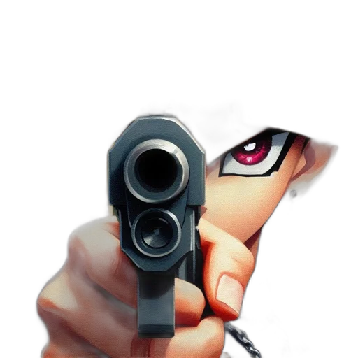 weapon, face, robot, staff, anime, 3d render, pixel art, photorealistic transparent PNG cut-out