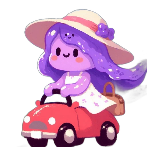 car, hat, dress, animal, concept art, watercolor, vaporwave, pixel art transparent PNG cut-out