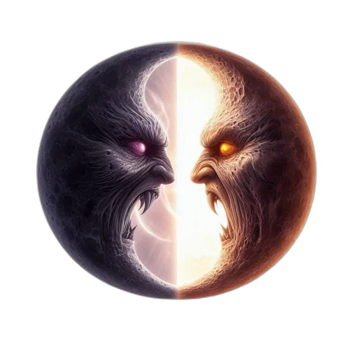 mask, fantasy art, concept art, pixel art, 3d render, outer space, dark, two transparent PNG cut-out