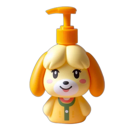 staff, animal, weapon, bottle, 3d render, concept art, yellow, dog-like transparent PNG cut-out