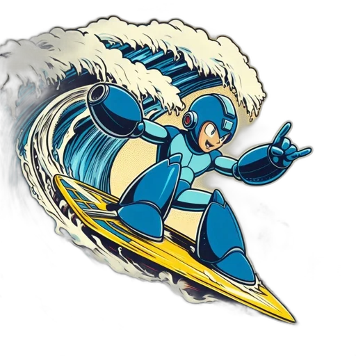 robot, concept art, comic book art, pixel art, cartoon, blue, animated, mega transparent PNG cut-out