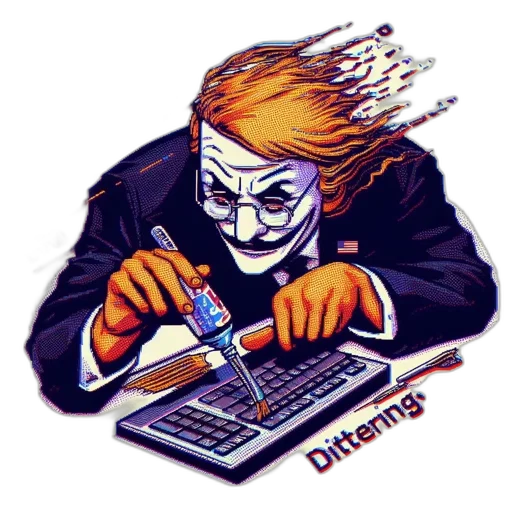 cyberpunk, comic book art, pixel art, concept art, individual, wearing, stylized, joker-mask transparent PNG cut-out