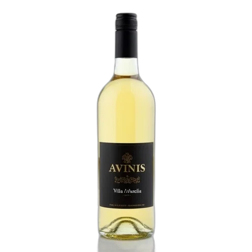 bottle, white, wine, label, reads, avinis, villa, amelia transparent PNG cut-out