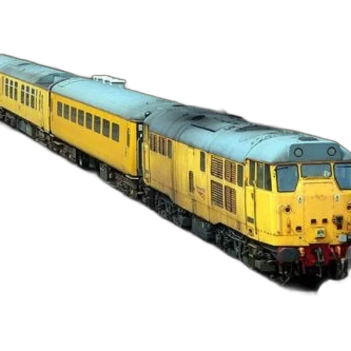 3d render, photorealistic, concept art, yellow, train, red, front, traveling transparent PNG cut-out