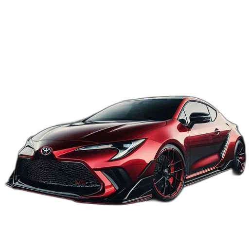 car, photorealistic, 3d render, red, sports, sharp, edges, reflective transparent PNG cut-out