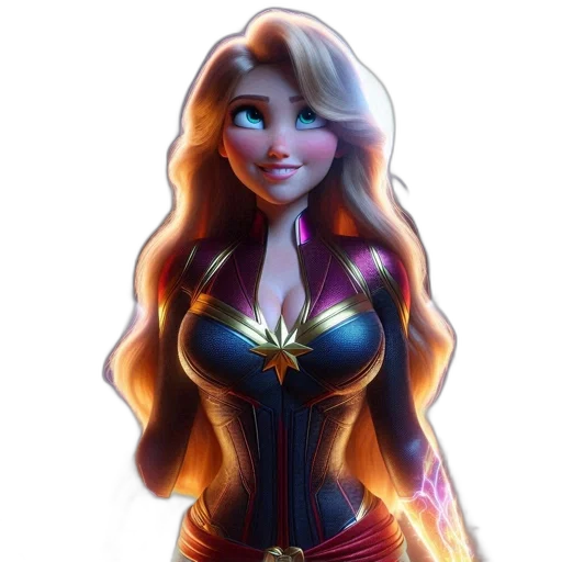 dress, fantasy art, comic book art, concept art, cartoon, animated, female, superhero transparent PNG cut-out