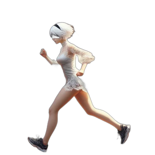 mask, robot, 3d render, concept art, woman, white, lace, dress transparent PNG cut-out