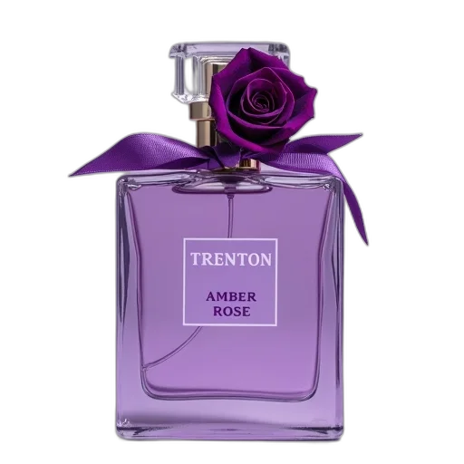 bottle, close-up, image, perfume, purple, hue, has, silver transparent PNG cut-out