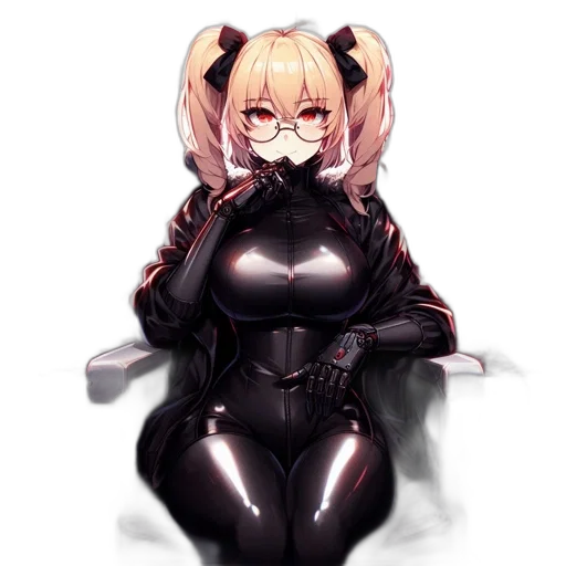 robot, jacket, mask, dress, cyberpunk, anime, concept art, pixel art transparent PNG cut-out