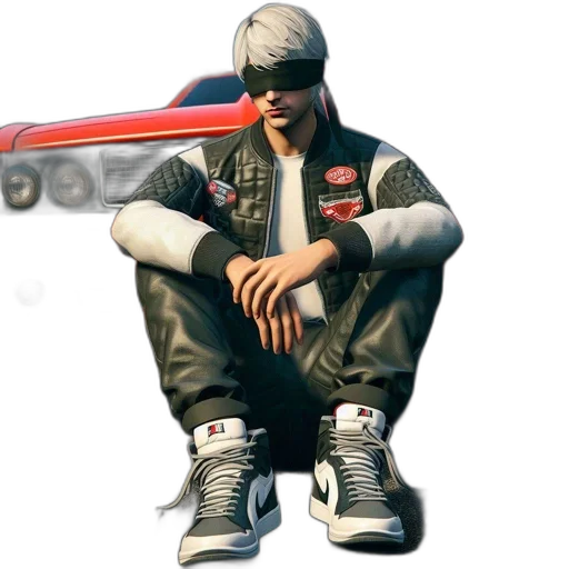 jacket, weapon, hat, staff, concept art, 3d render, photorealistic, cyberpunk transparent PNG cut-out