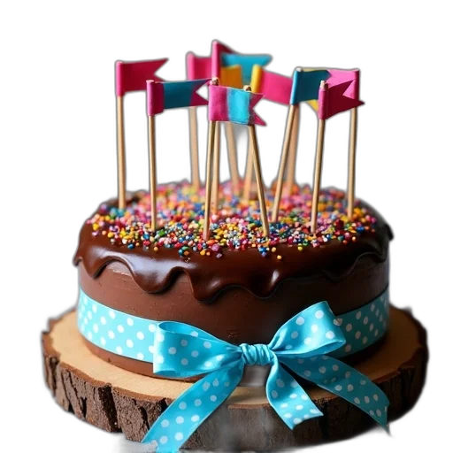 food, crown, 3d render, chocolate, cake, ganache, topping, presented transparent PNG cut-out