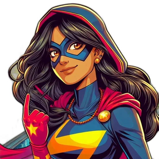 comic book art, cartoon, concept art, fantasy art, colorful, female, superhero, character transparent PNG cut-out