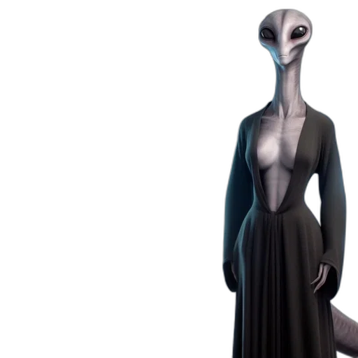 dress, creature, staff, animal, concept art, 3d render, fantasy art, outer space transparent PNG cut-out