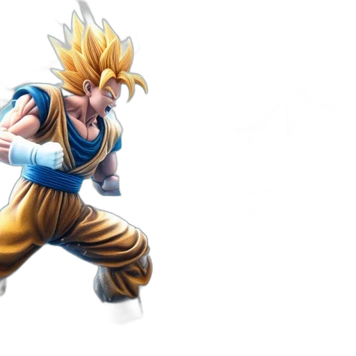 concept art, 3d render, comic book art, photorealistic, two, iconic, figures, goku transparent PNG cut-out
