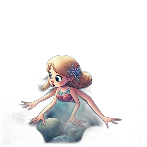 dress, creature, flower, fantasy art, concept art, watercolor, pixel art, underwater transparent PNG cut-out