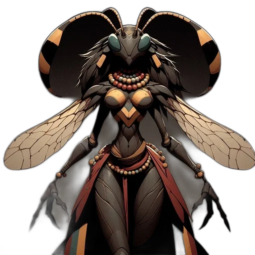mask, creature, staff, concept art, fantasy art, pixel art, anthropomorphic, insect transparent PNG cut-out