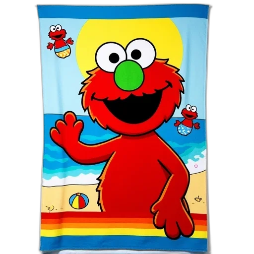 creature, animal, cartoon, underwater, beach, colorful, towel, featuring transparent PNG cut-out