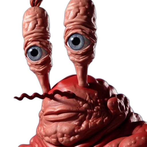 creature, mask, face, animal, concept art, 3d render, photorealistic, spongebob-like transparent PNG cut-out