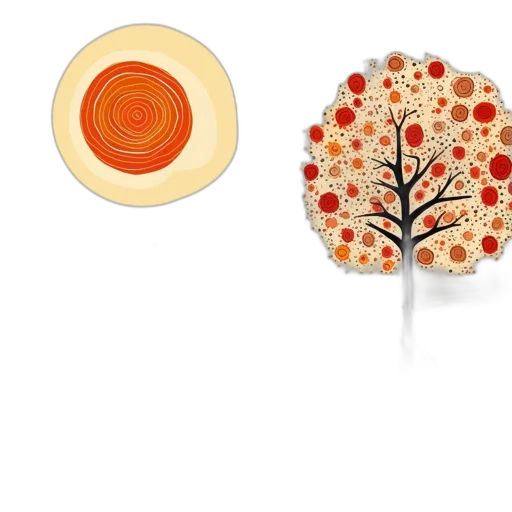 tree, jewelry, food, umbrella, 3d render, concept art, earth tones, red transparent PNG cut-out