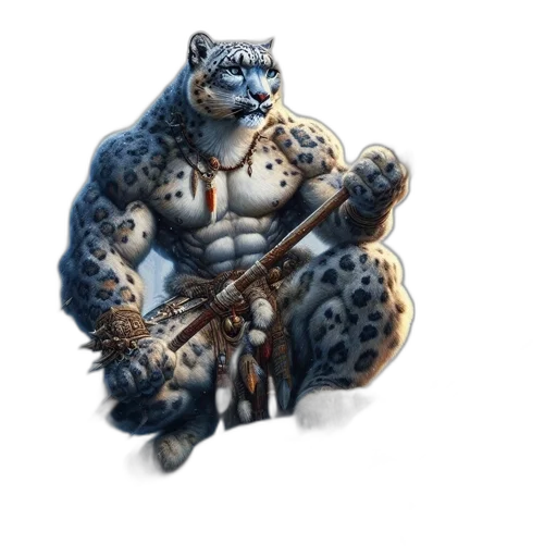 animal, staff, weapon, concept art, fantasy art, 3d render, comic book art, blue transparent PNG cut-out