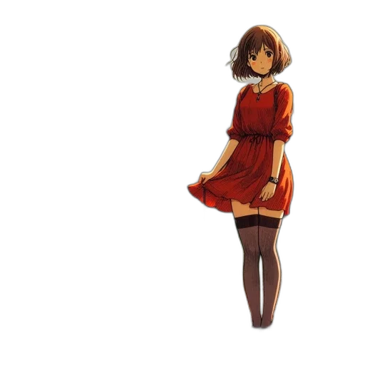 dress, robot, staff, concept art, anime, pixel art, 3d render, red transparent PNG cut-out