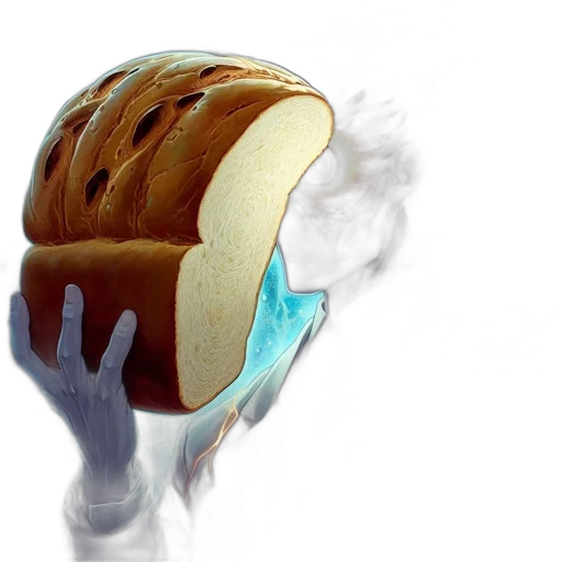 food, mask, crown, hat, 3d render, photorealistic, concept art, vaporwave transparent PNG cut-out