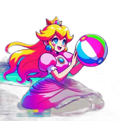 crown, dress, staff, weapon, pixel art, concept art, vaporwave, 3d render transparent PNG cut-out