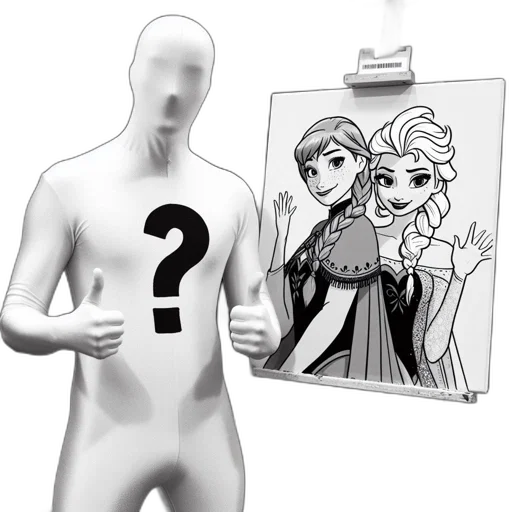 dress, mask, face, crown, concept art, comic book art, cartoon, pencil sketch transparent PNG cut-out