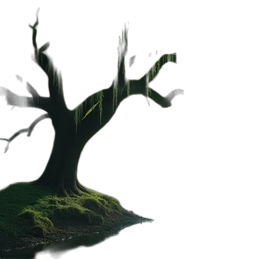 tree, creature, 3d render, concept art, photorealistic, fantasy art, forest, fog transparent PNG cut-out