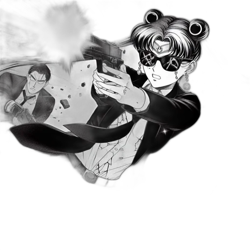 mask, weapon, cartoon, anime, comic book art, concept art, underwater, fire transparent PNG cut-out