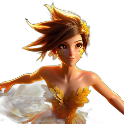 dress, fantasy art, concept art, 3d render, photorealistic, golden, fairy, sprite transparent PNG cut-out