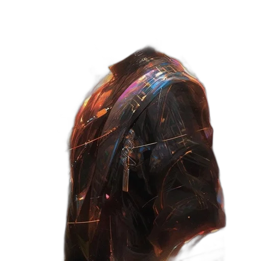 jacket, mask, hair, dress, cyberpunk, concept art, 3d render, photorealistic transparent PNG cut-out