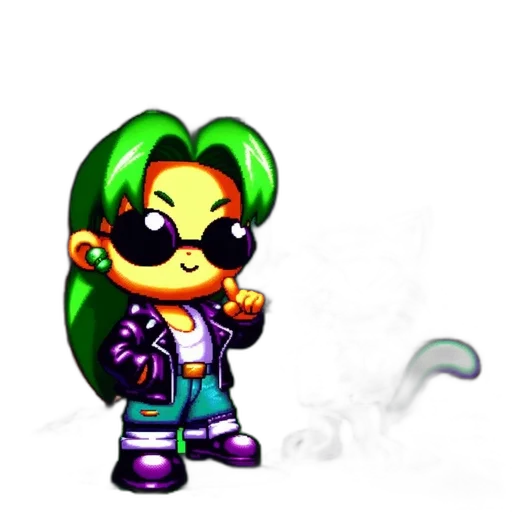 staff, weapon, pixel art, concept art, cyberpunk, 3d render, fire, green transparent PNG cut-out