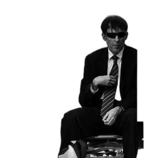 staff, furniture, jacket, robot, concept art, man, suit, sunglasses transparent PNG cut-out
