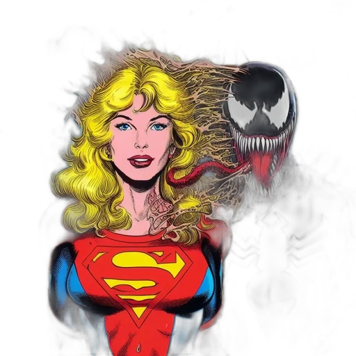 comic book art, concept art, cartoon, fantasy art, female, superhero, blonde, hair transparent PNG cut-out