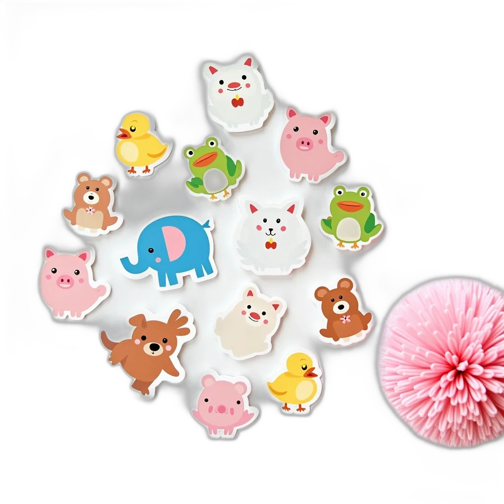 3d render, pastel, collection, colorful, stickers, featuring, various, animal transparent PNG cut-out
