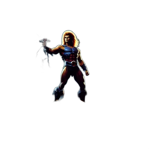 weapon, staff, hair, animal, concept art, comic book art, pixel art, 3d render transparent PNG cut-out
