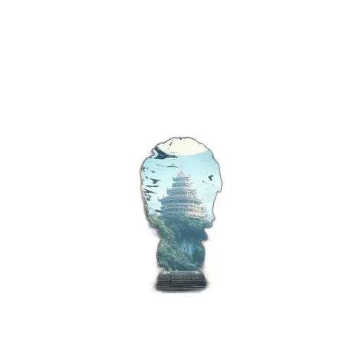 bottle, umbrella, hat, hair, 3d render, vaporwave, concept art, photorealistic transparent PNG cut-out