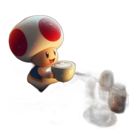 robot, hat, food, staff, 3d render, concept art, pixel art, fantasy art transparent PNG cut-out
