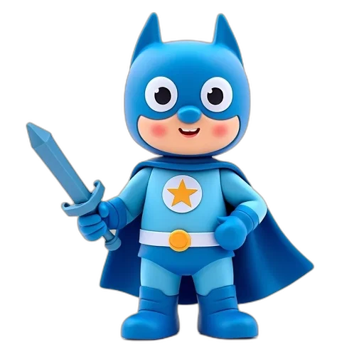 3d render, comic book art, concept art, stylized, blue, white, action, figure transparent PNG cut-out