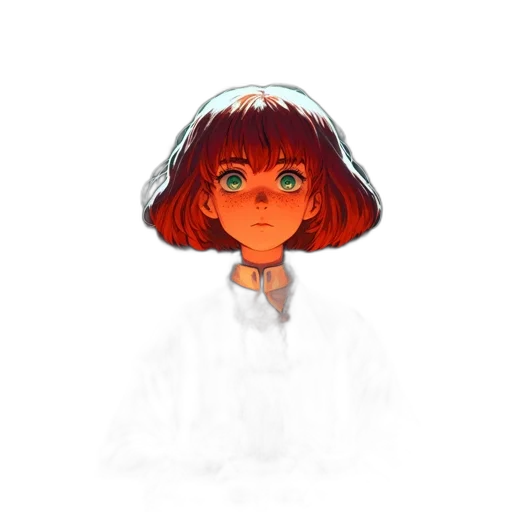 face, hair, creature, staff, pixel art, watercolor, concept art, anime transparent PNG cut-out