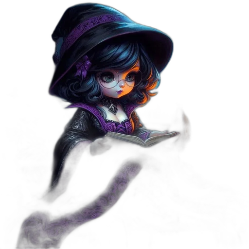 dress, staff, hat, fantasy art, concept art, pixel art, watercolor, fog transparent PNG cut-out