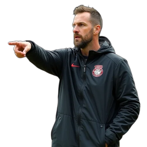jacket, staff, head, coach transparent PNG cut-out