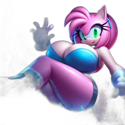 concept art, 3d render, fantasy art, vaporwave, anthropomorphic, hedgehog, blue, outfit transparent PNG cut-out