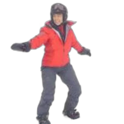 jacket, staff, 3d render, snow, person, red, black, pants transparent PNG cut-out